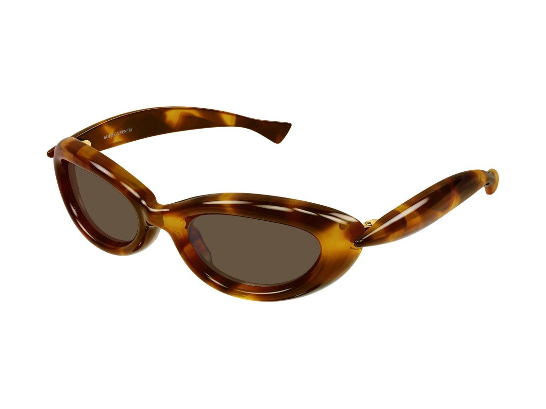 Bottega Veneta Bv1484s Tortoiseshell Pattern Oversized Cat-Eye Sunglasses