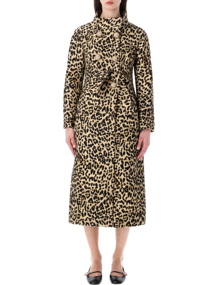 Valentino Garavani Doppiopetto Animalier Jewel Button Luxury Coat