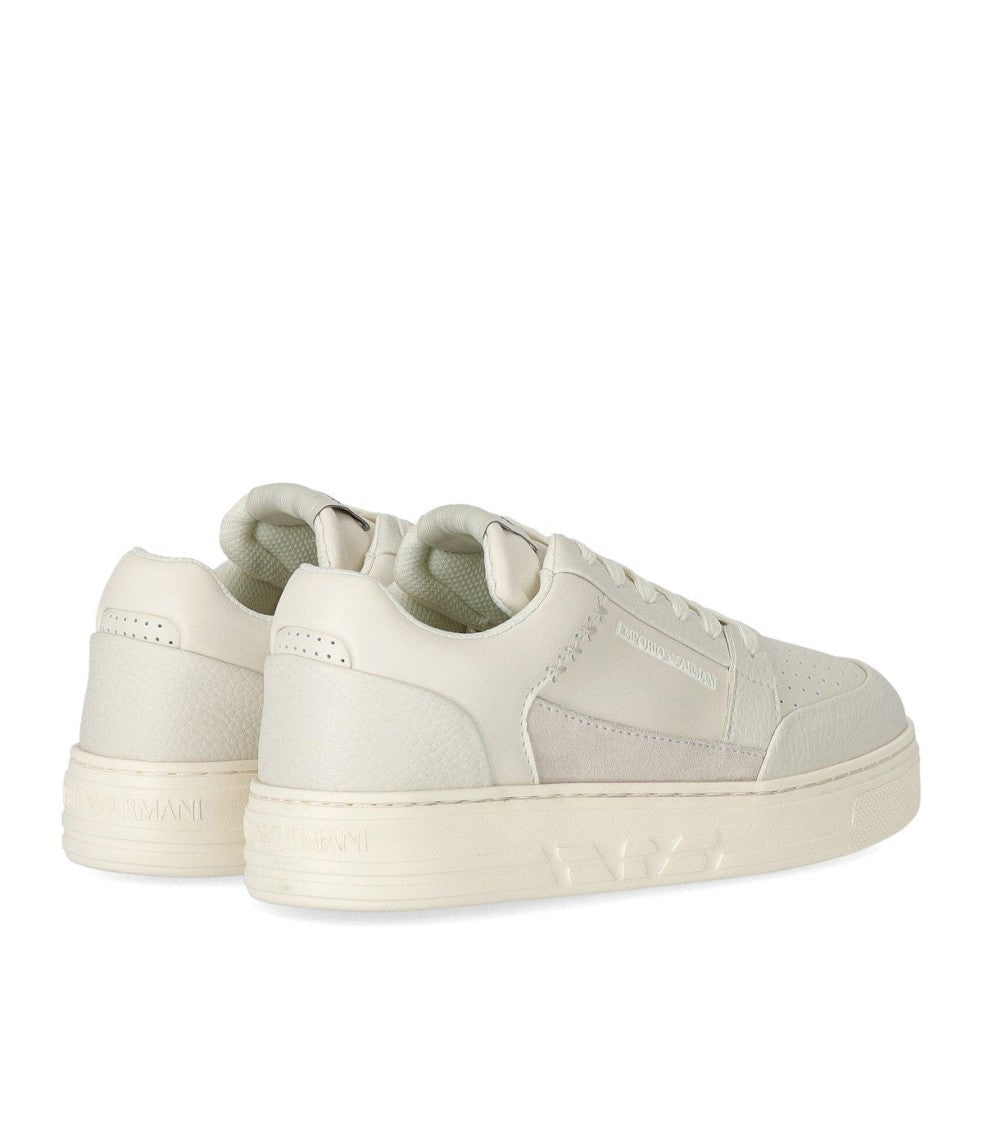 Emporio Armani Basket Ivory Sneaker
