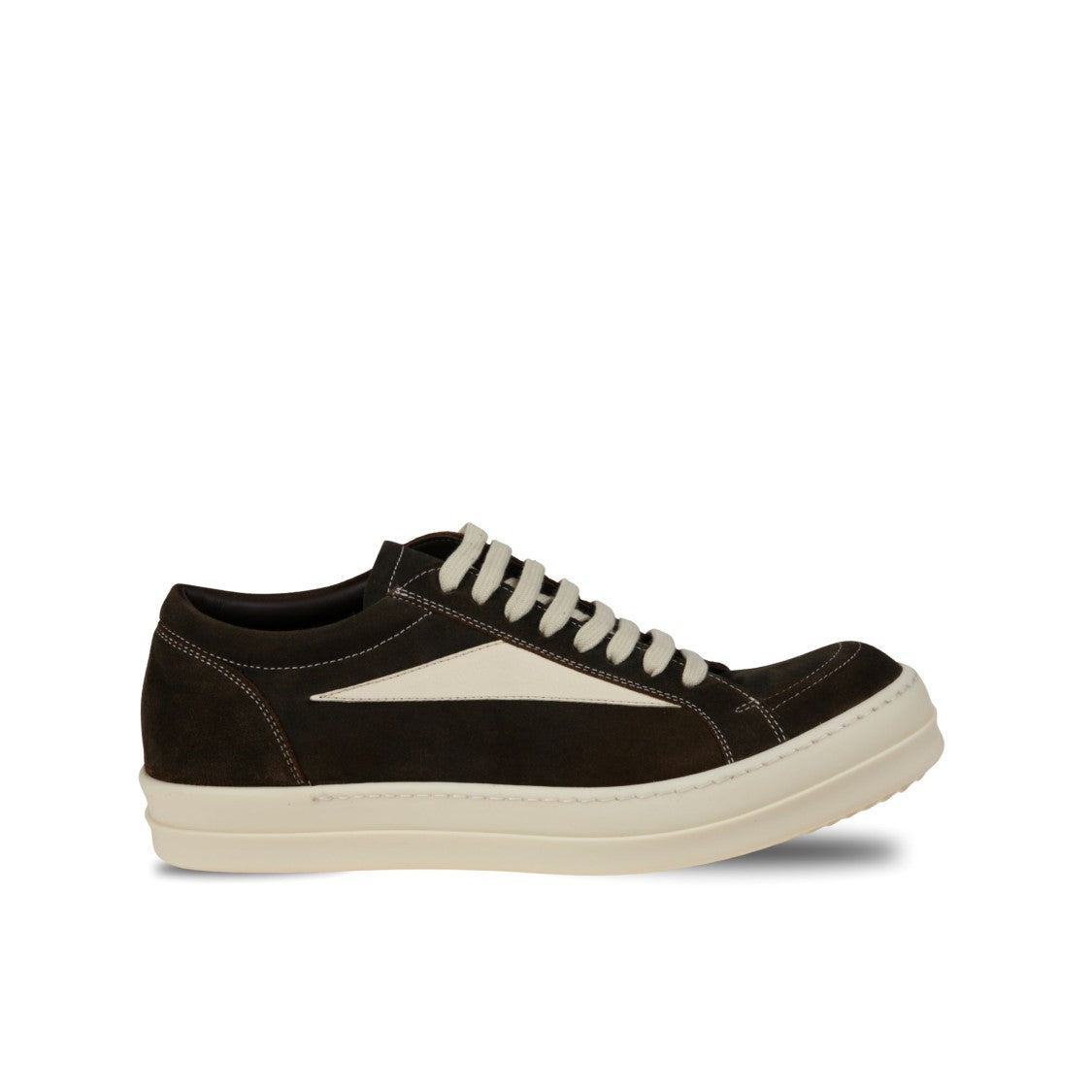 Rick Owens Low-Top Suede Sneakers With Contrasting Leather Inserts
