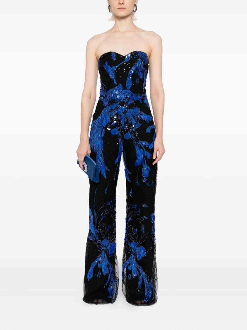Saiid Kobeisy Embroidered Strapless Jumpsuit