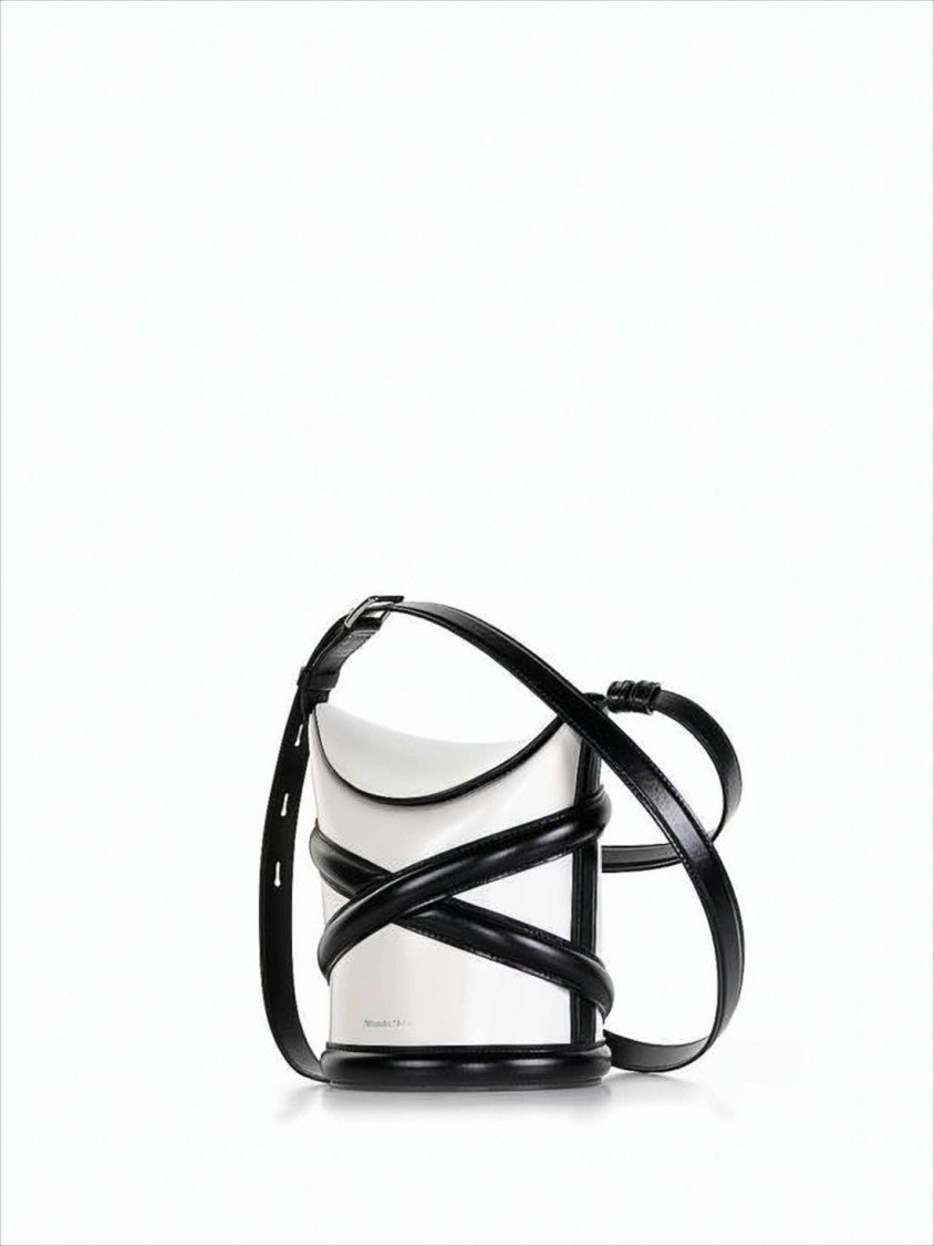 Alexander Mcqueen Structured Bucket Crossbody Bag With Contrasting Straps