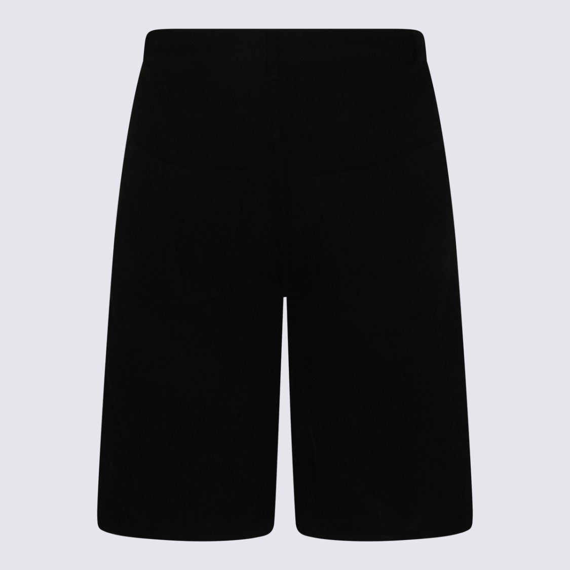 Auralee Straight Cut Black Shorts With Mid-Length Hem