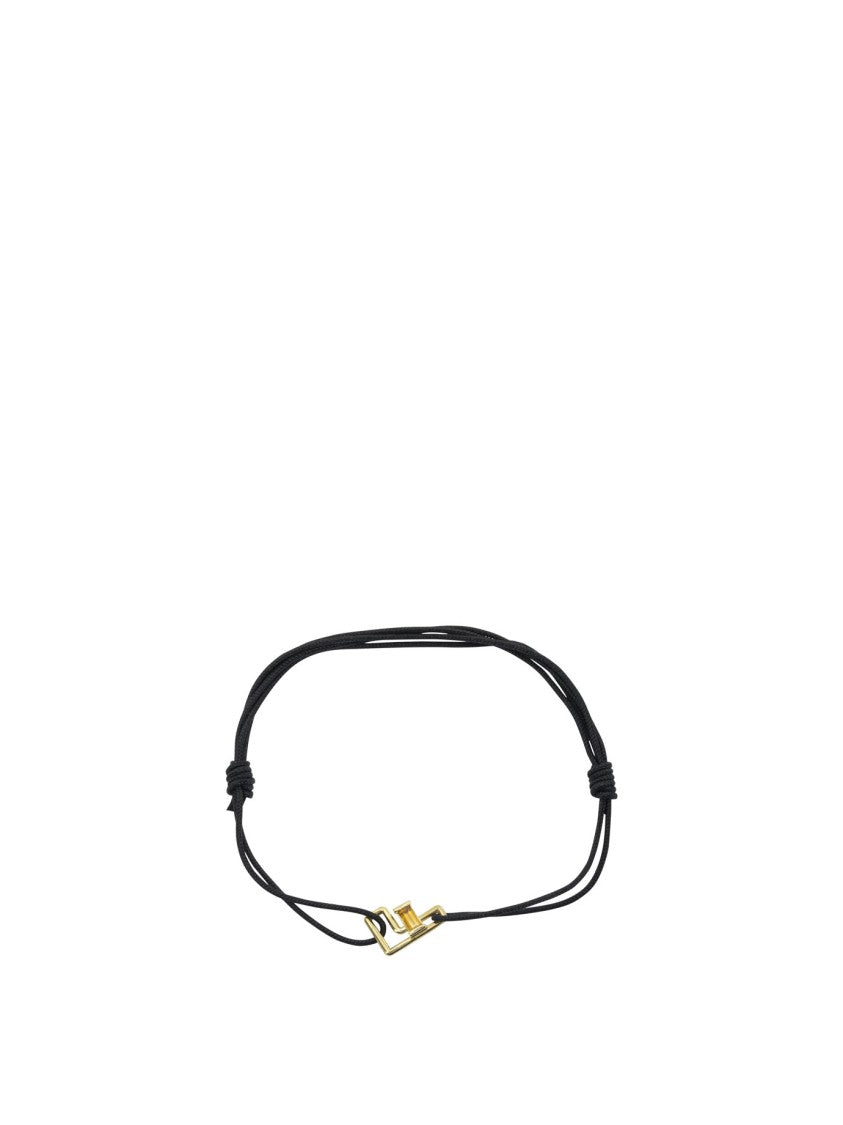 Aliita Adjustable Black Cord Bracelet With Citrine Insert And Gold-Tone Pendant