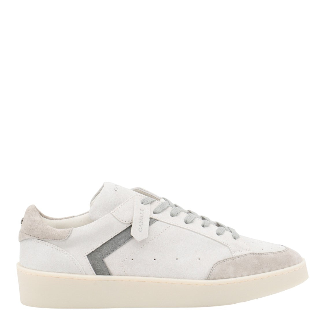 Canali Low-Top Suede Sneakers With Chevron Detailing