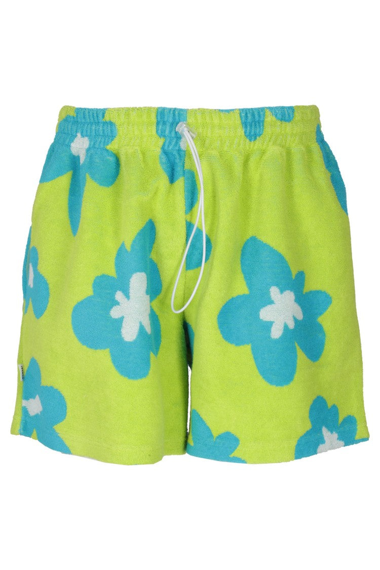 Bonsai Green Acid Cotton Terry Shorts