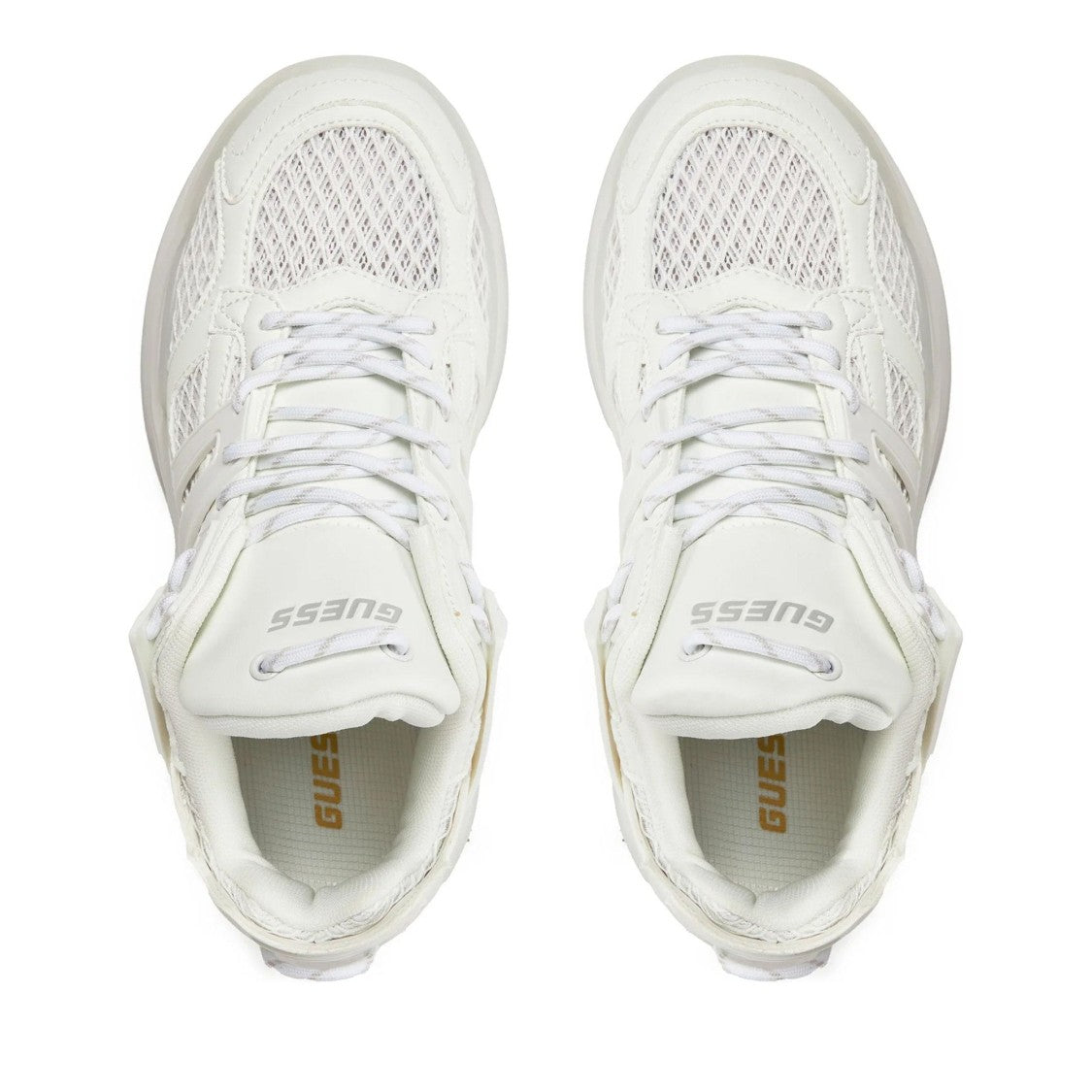 Guess White Belluna Breathable Mesh Sneakers