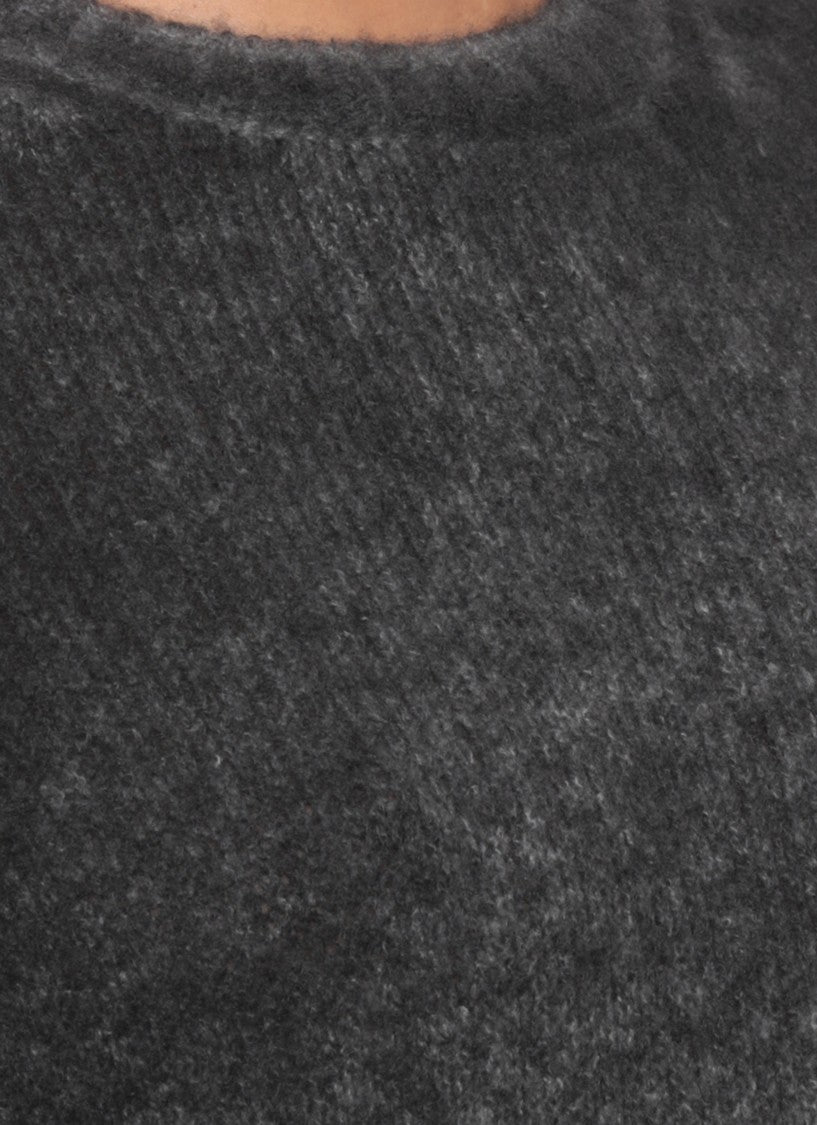 Avant Toi Grey Cashmere Elasticized Cuffs Sweater