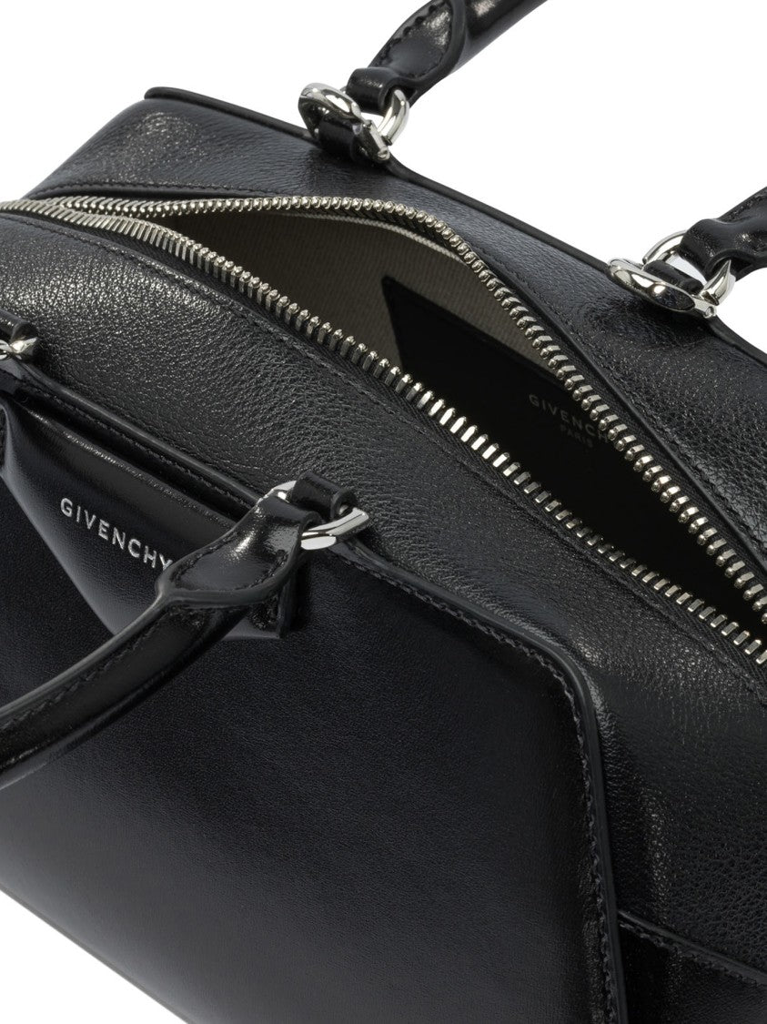 Givenchy Structured Black Cotton Shoulder Bag