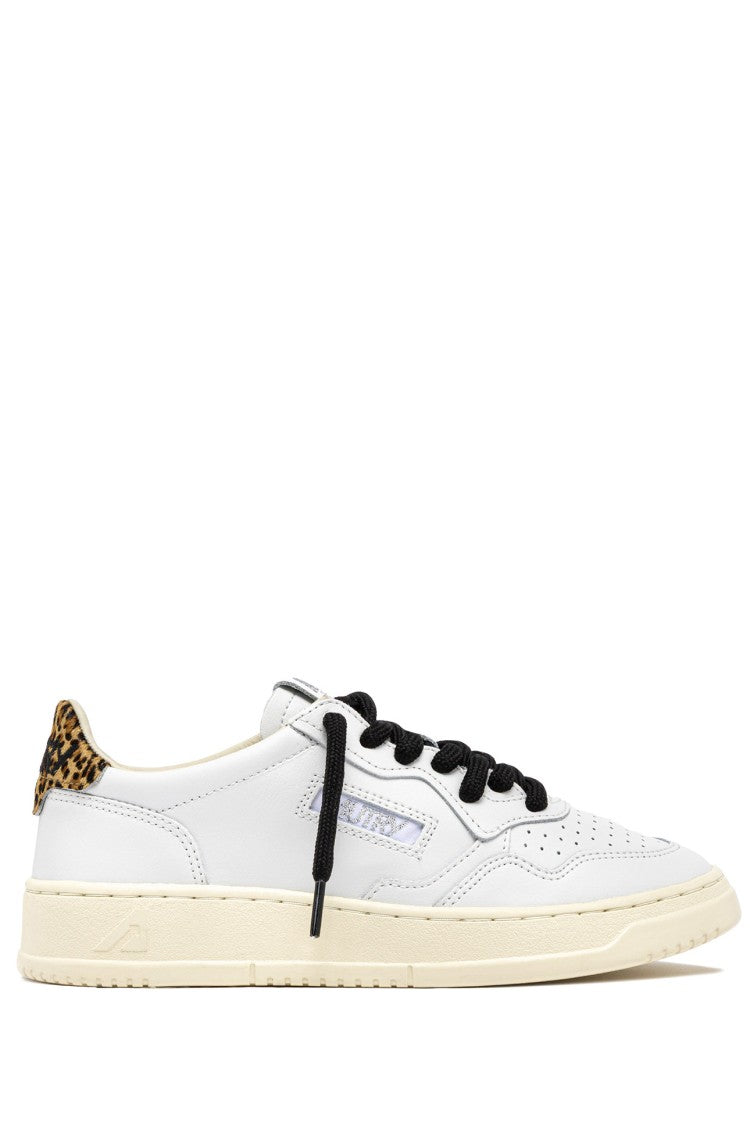 Autry White Medalist Animal-Print Sneakers