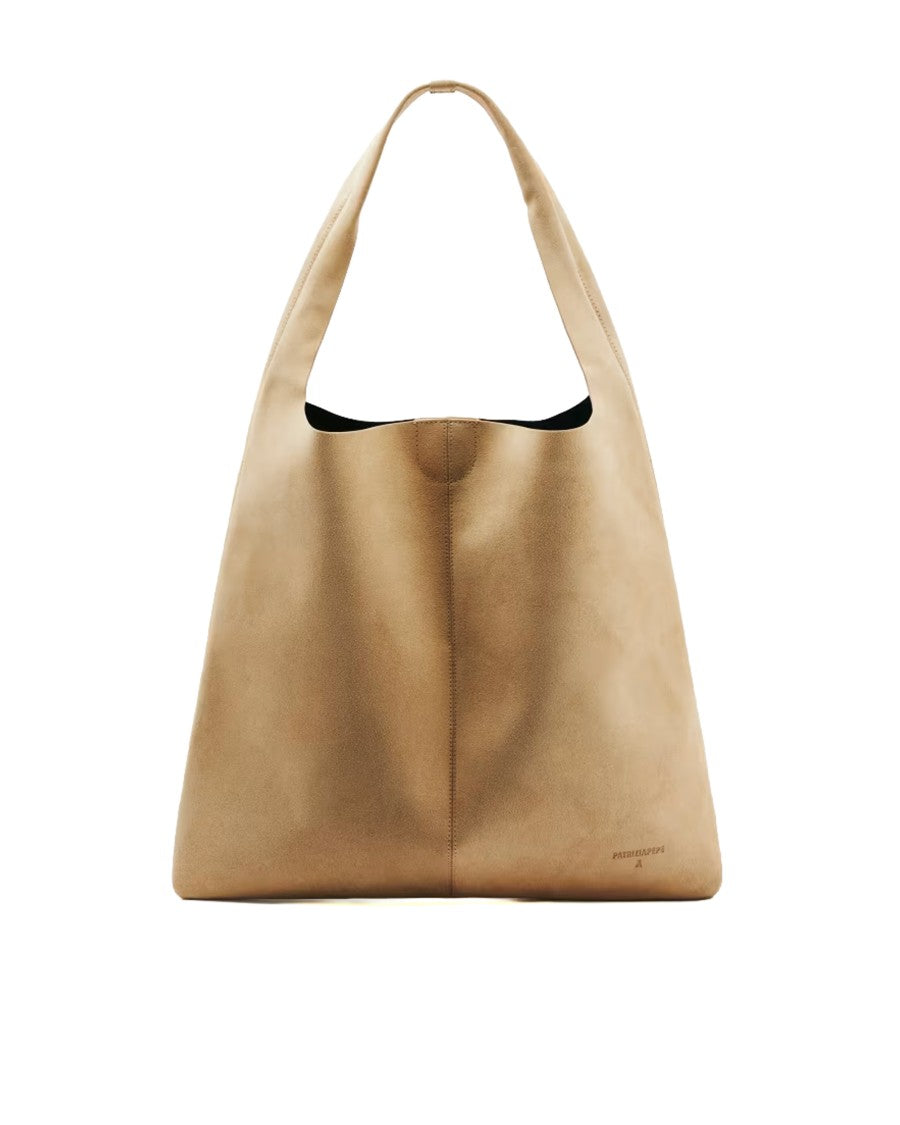 Patrizia Pepe Urban City Sand Beige Suede Bag