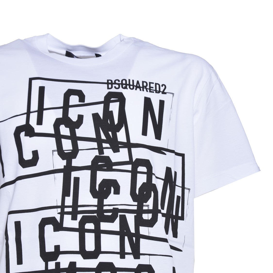 Dsquared2 White Cotton Icon Stamps T-Shirt