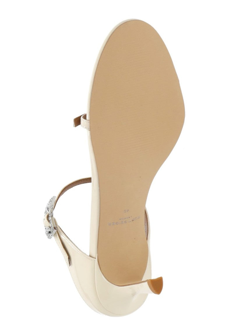 Kurt Geiger Ivory Strass Double Buckle Sandals