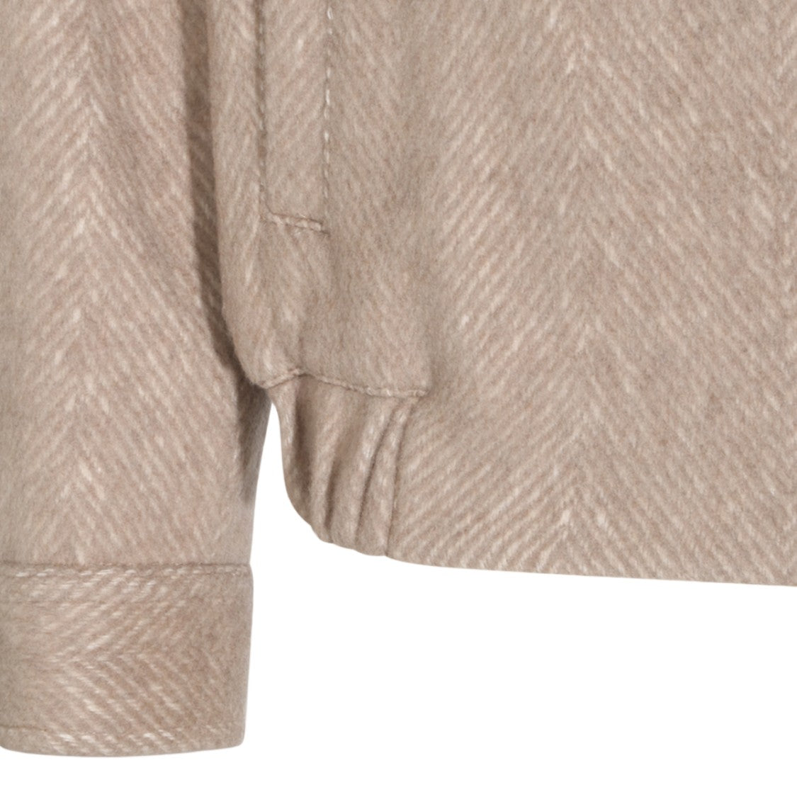 Altea Beige Herringbone Zip-Front Casual Jacket