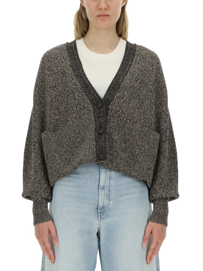 Sportmax Chunky Knit Maxi Cardigan With Deep V-Neckline