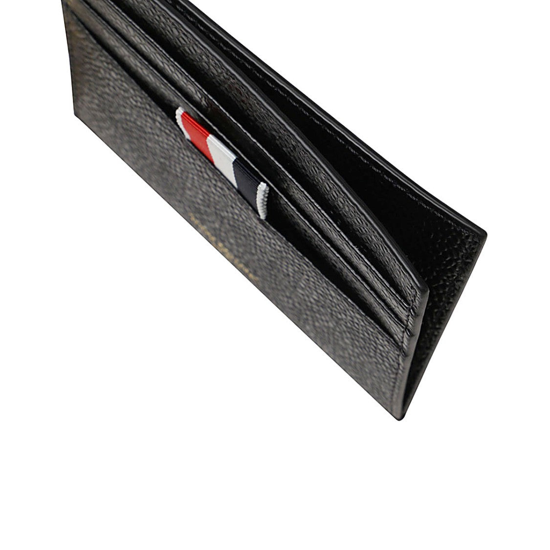 Thom Browne Black Pebbled Leather Cardholder