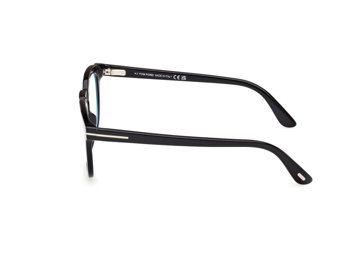 Tom Ford Black Ft5993-B Clip-On Acetate Oversized Round Sunglasses