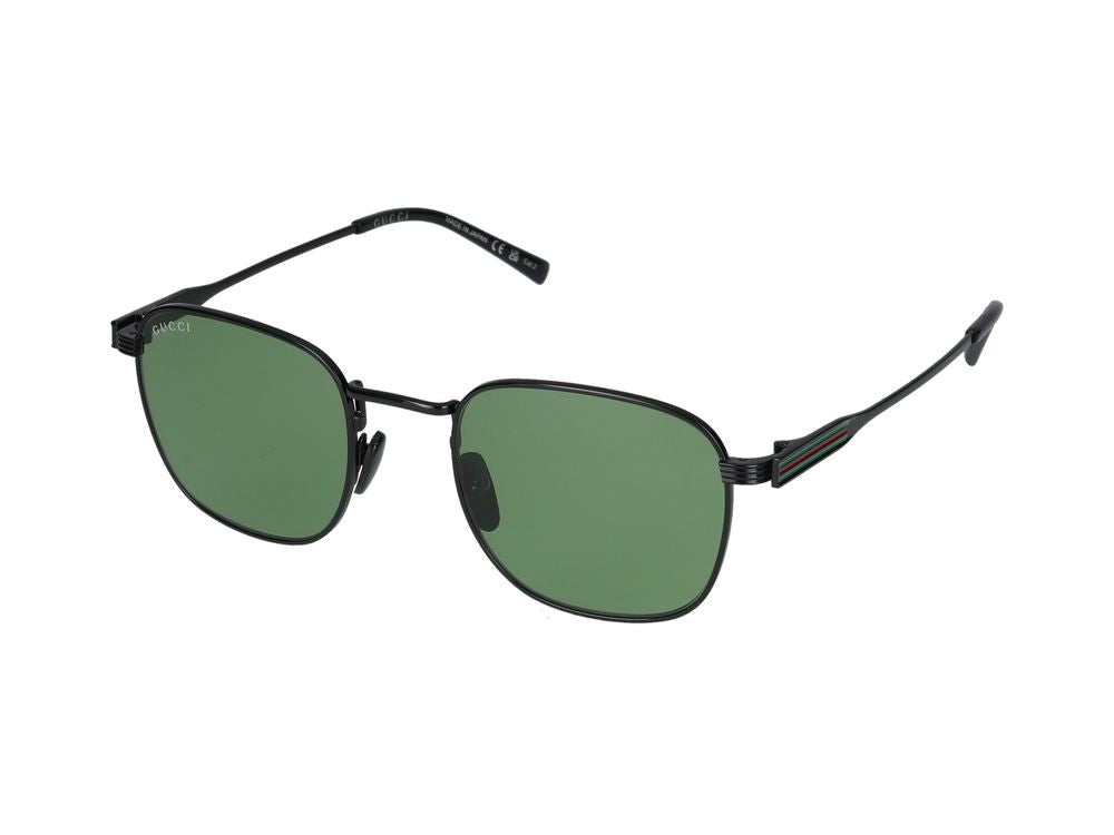 Gucci Black Square Frame Metal Sunglasses