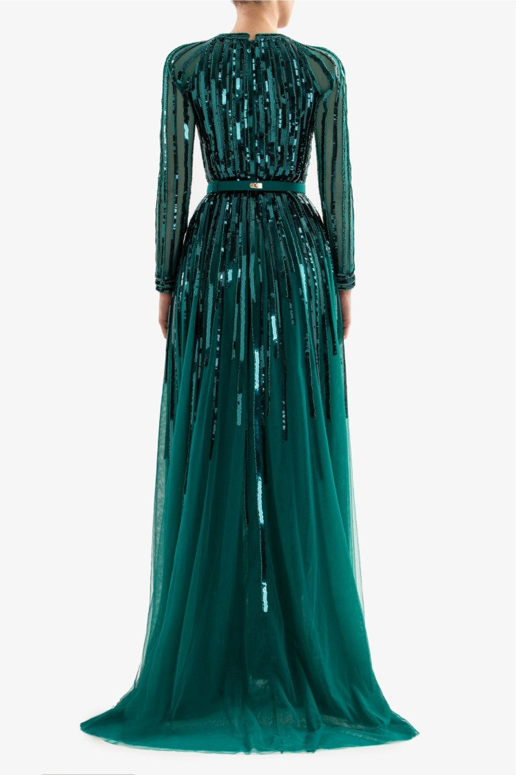 Saiid Kobeisy Sequin Long Dress