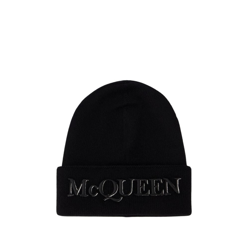 Alexander Mcqueen Logo Beanie - Cashmere - Black