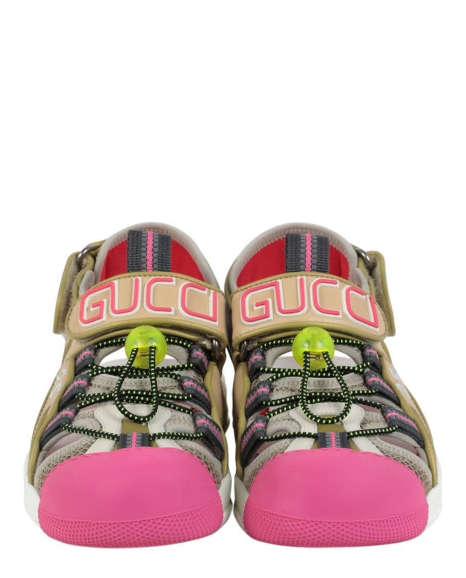 Gucci Mesh Fabric Tinsel Sport Sandals