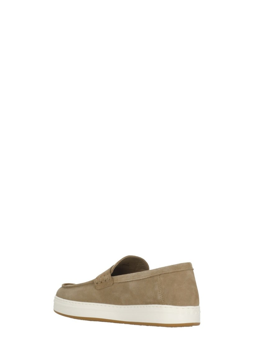 Hogan Beige H-Tv Suede Leather Loafers