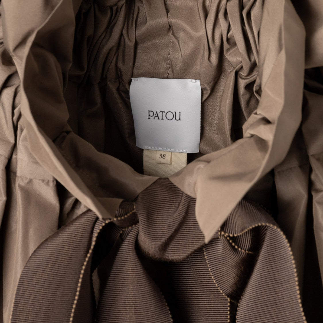 Patou Black Recycled Polyester Faille Top