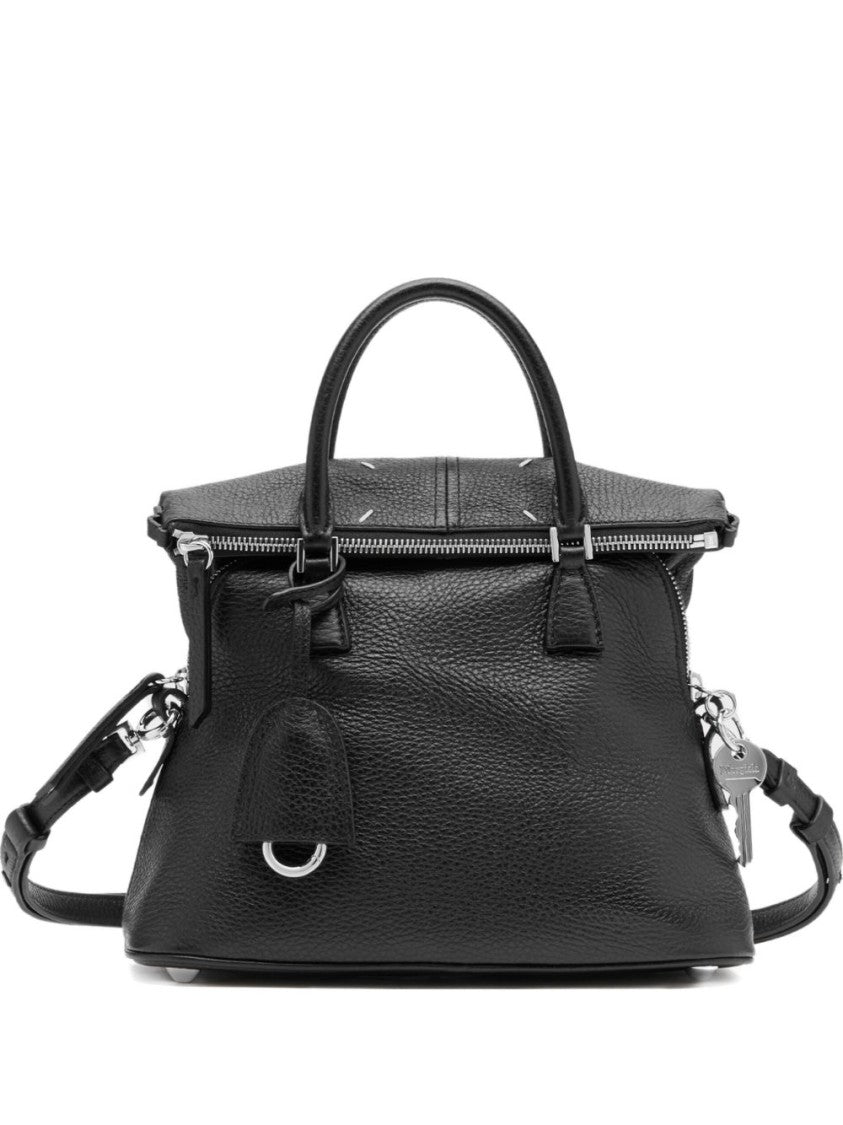 Maison Margiela Structured Black Calf Leather Shoulder Bag