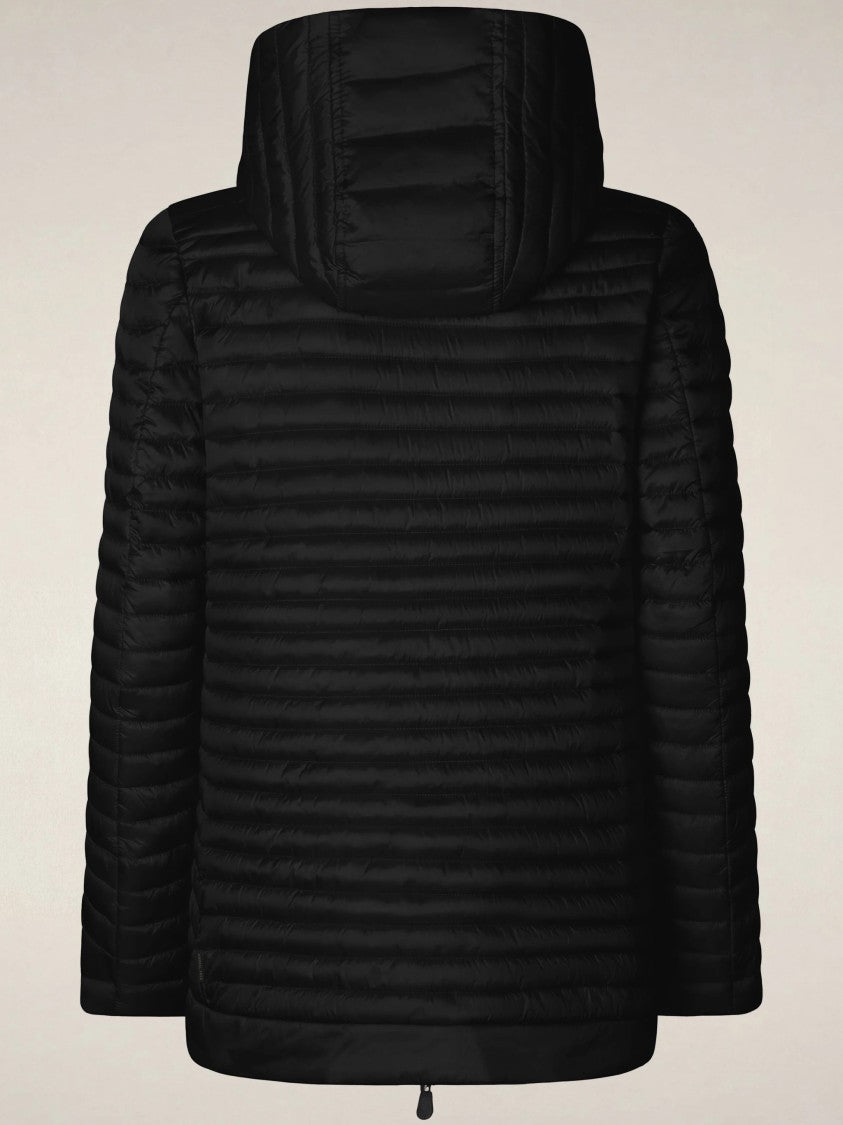 Save The Duck Black Alima Cropped Quilted Padded Coat