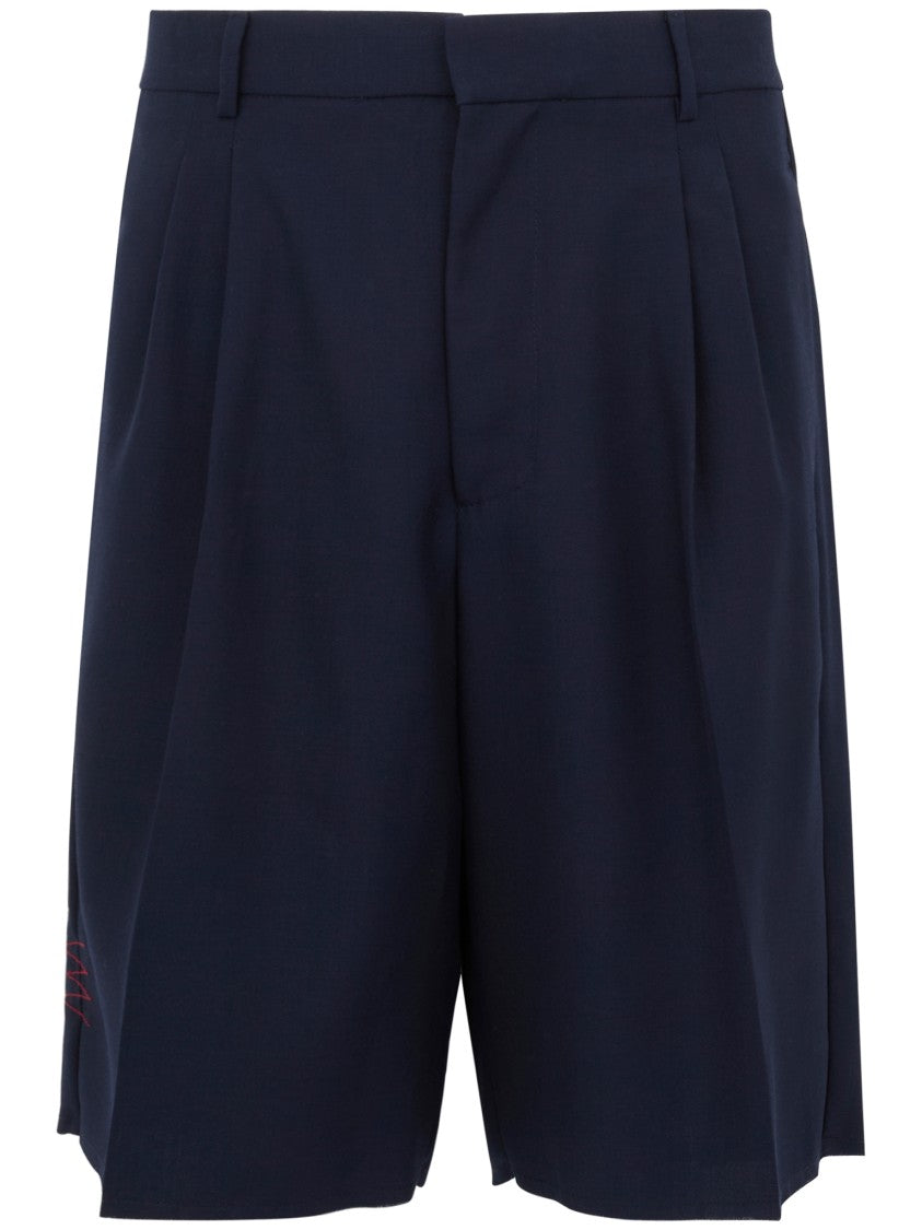 Amaranto Amaranto Tailored Bermudas With Pleated Front