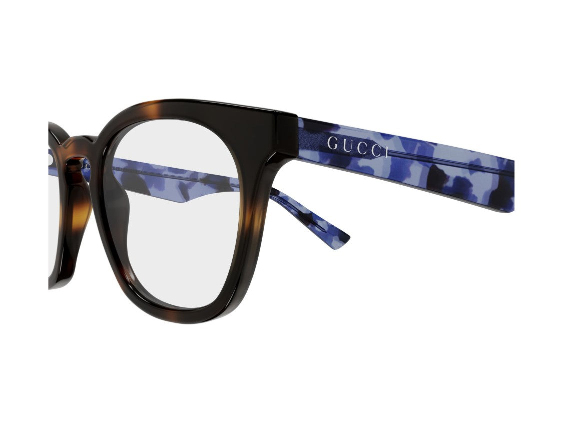 Gucci Blue Gg2185o Patterned Tortoiseshell Oversized Square Eyeglasses
