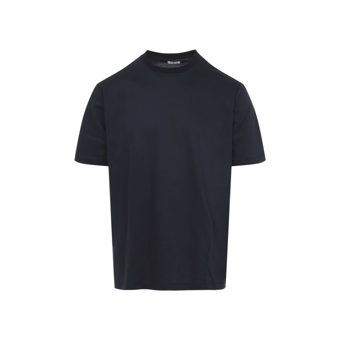 Kiton Fitted Black Cotton T-Shirt With Classic Crew Neckline