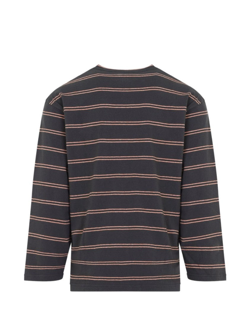 Jil Sander Long-Sleeve Striped Logo T-Shirt