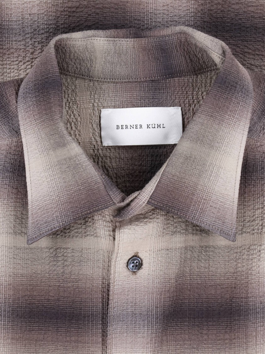 Berner Kuhl Brown Checkered Classic Collar Cotton Shirt