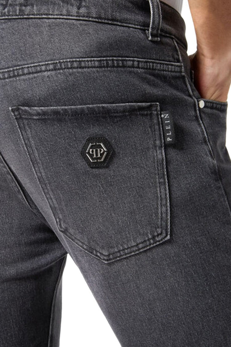 Philipp Plein Grey Washed Skinny Jeans