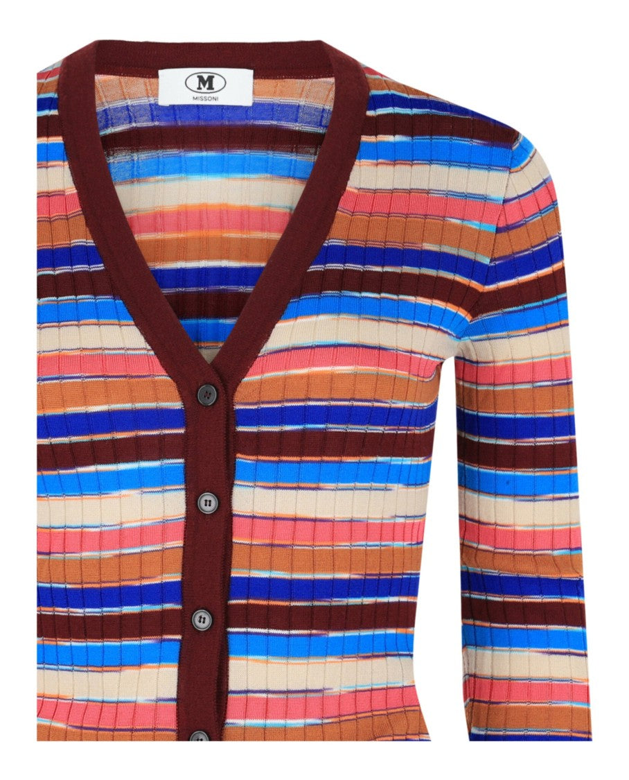 M Missoni Fitted Striped Cardigan