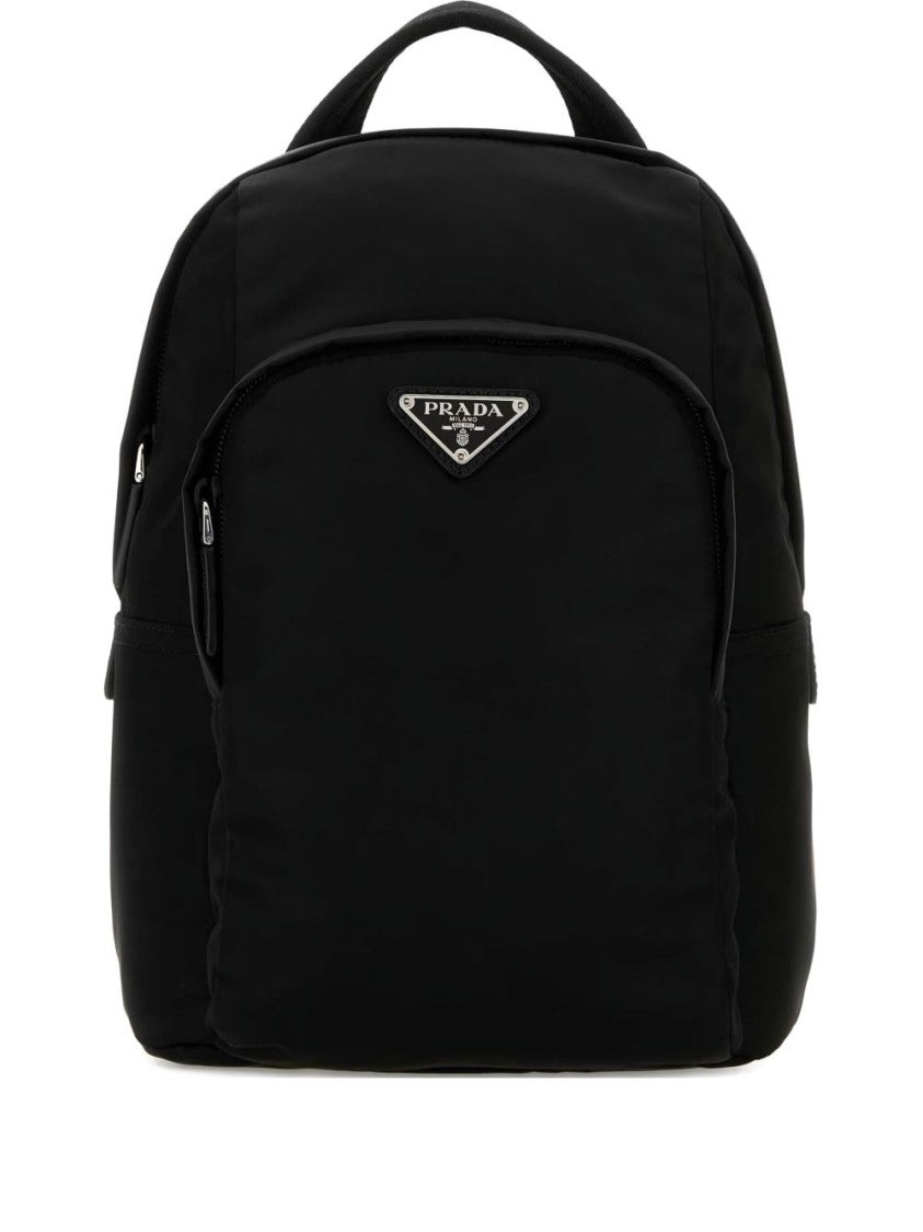 Prada Structured Black Backpack With Minimalist Design