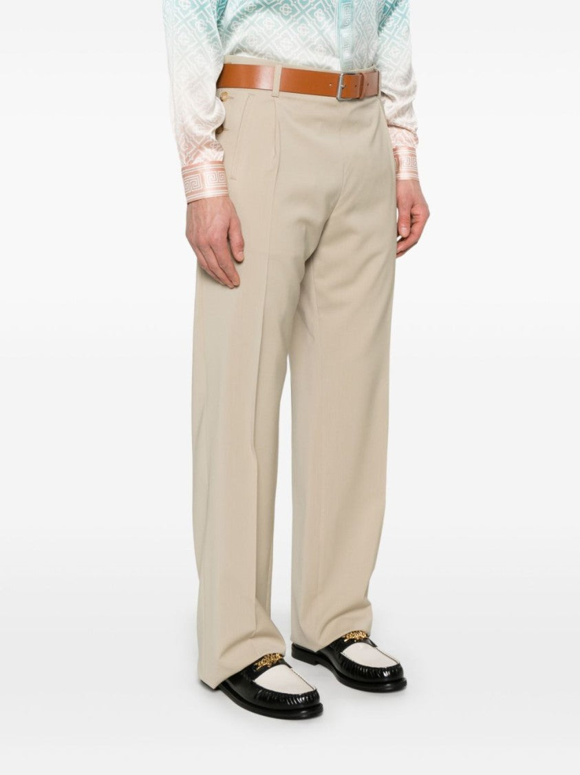 Moschino Light Beige Side Button Tailored Trousers