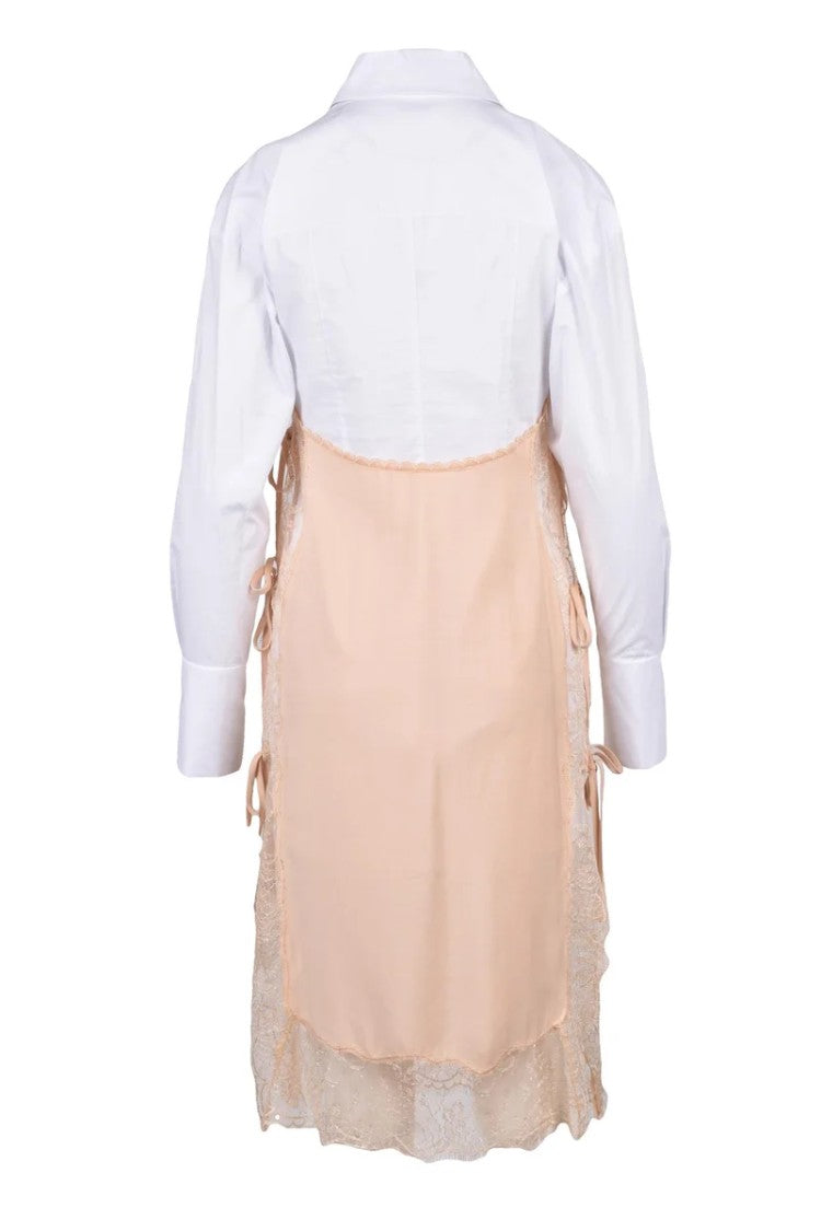 Patrizia Pepe Longuette Dress Lace - White/Beige