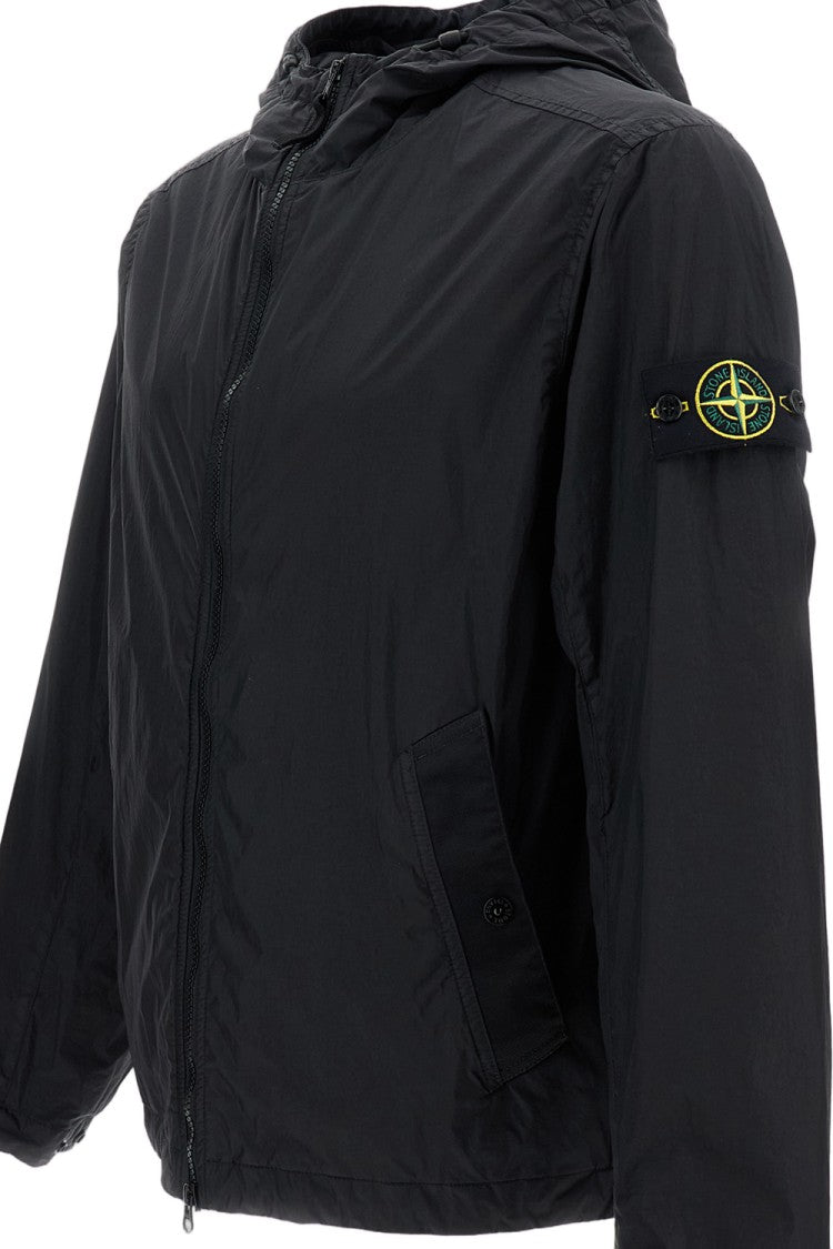 Stone Island Hooded Jacket With Double Slider Zip
