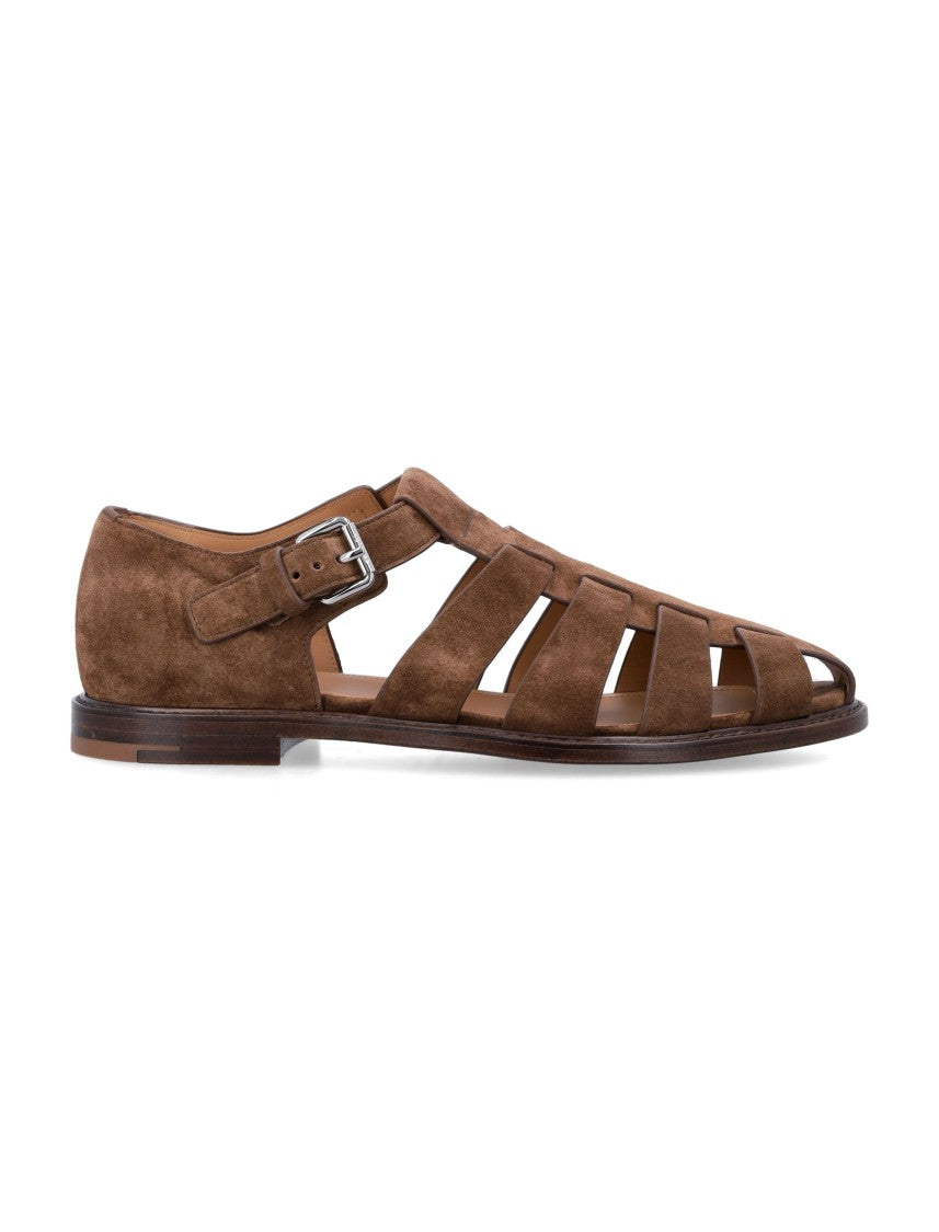 Church's Suede Leather Silver Buckle Cage Sandals