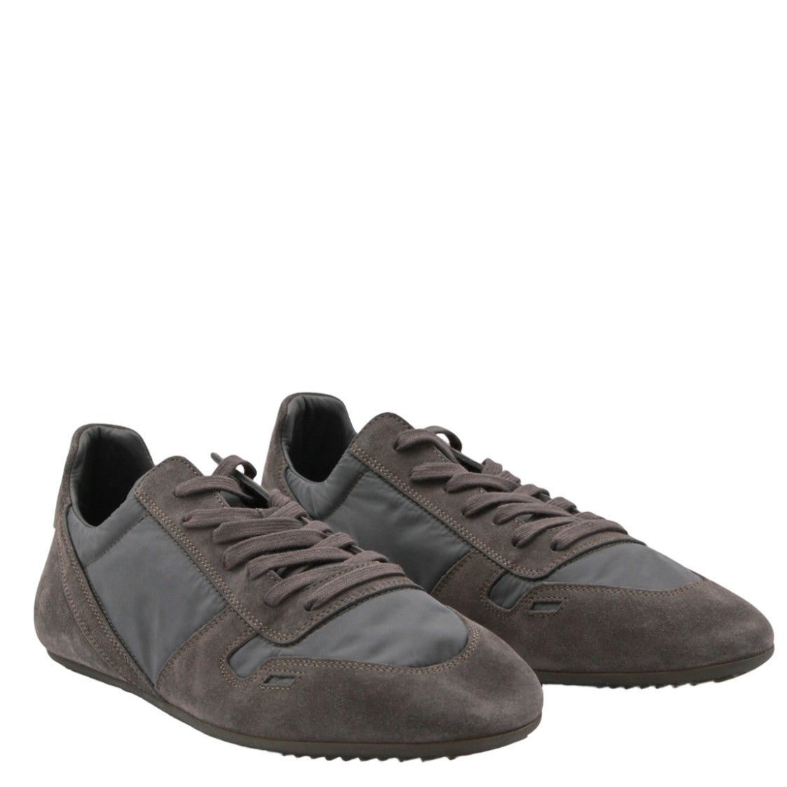 Rick Owens Low-Profile Grey Sneakers With Textured Detailing
