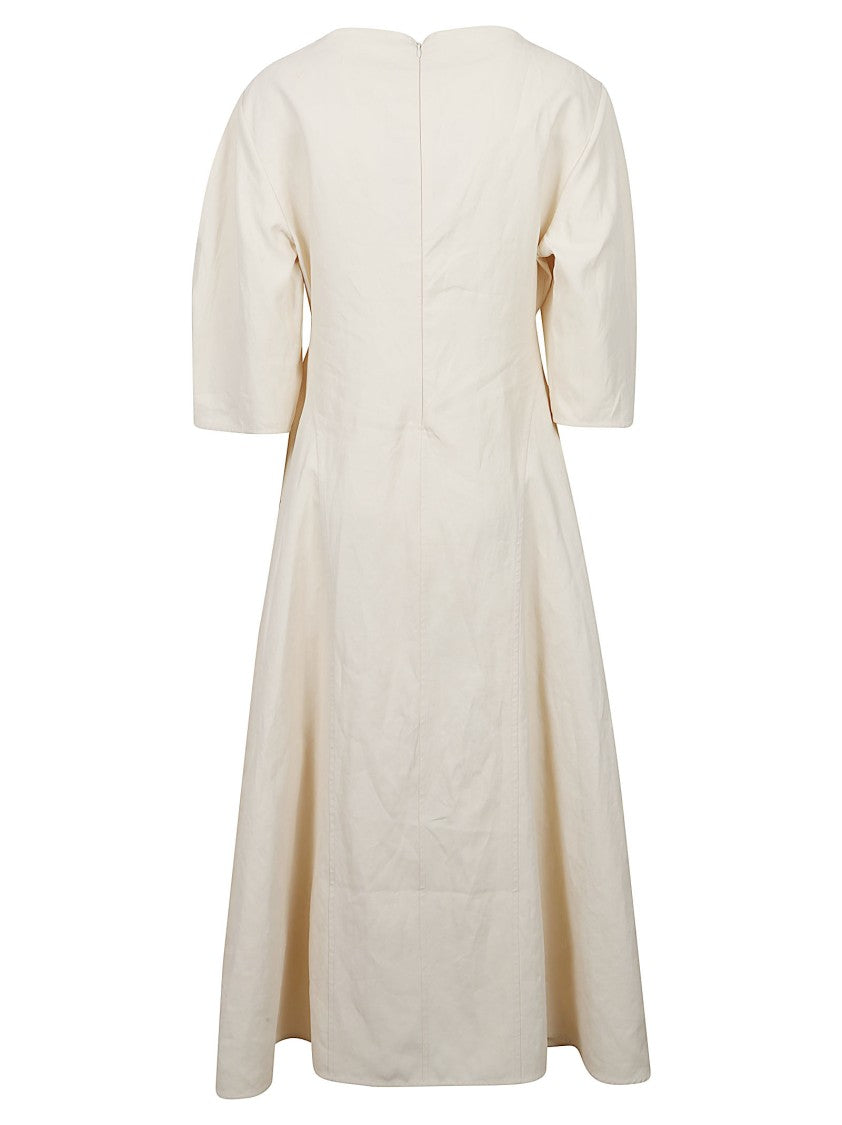 Jil Sander A-Line Midi Dress With Boat Neckline