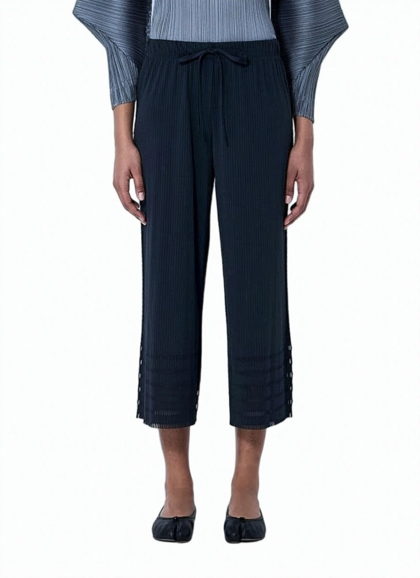 Pleats Please Cropped Pleated Pants With Relaxed Fit