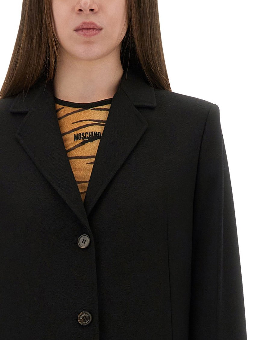 Moschino Long Tailored Coat With Notched Lapel