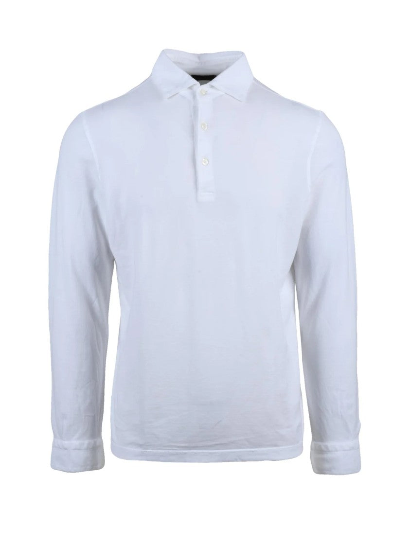 Ambrosio White Classic Cut Cotton Polo Shirt
