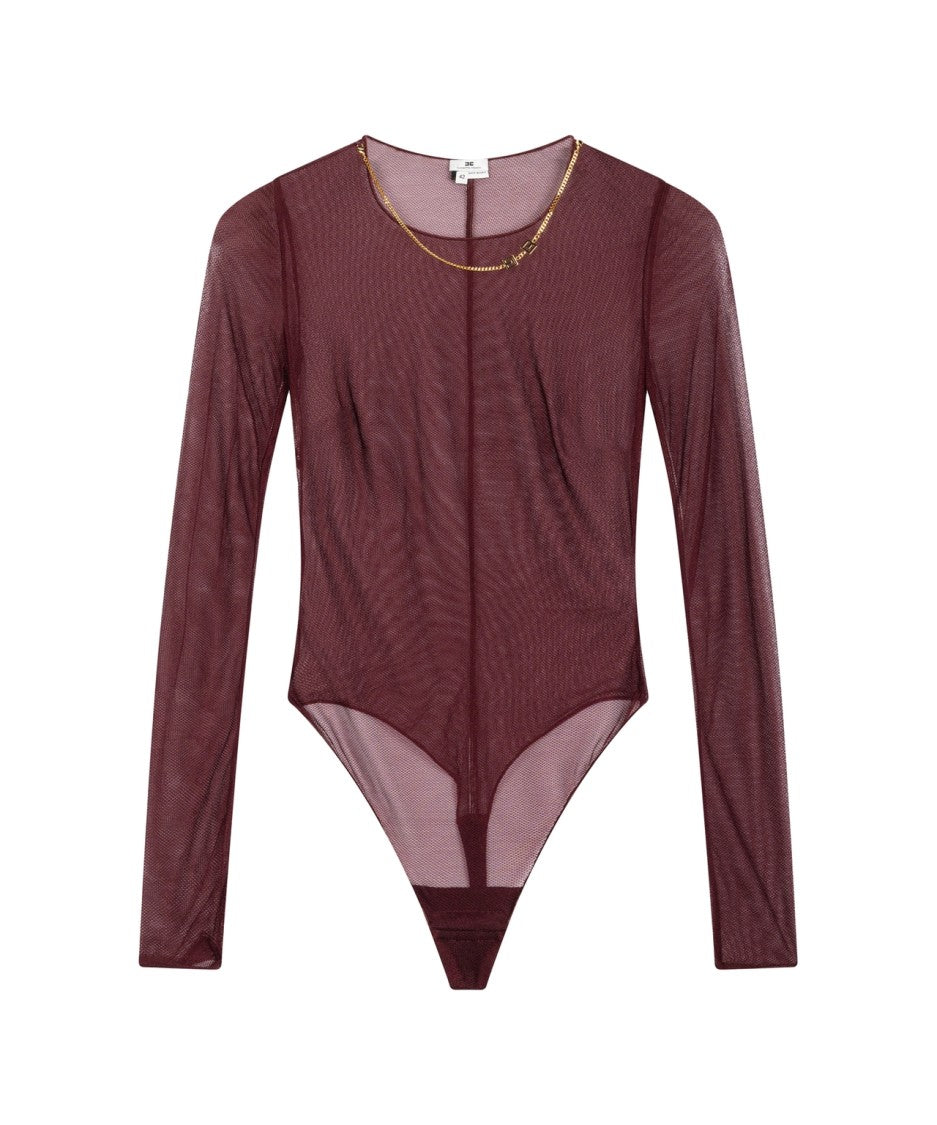 Elisabetta Franchi Knit Bodysuit With Chain Detail