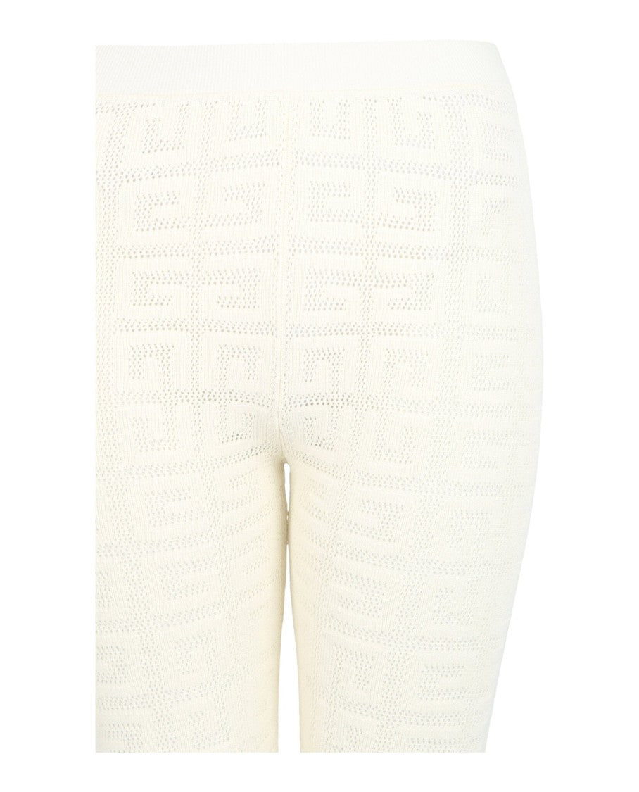 Givenchy Mid Rise 4G Monogram Stretch Leggings In Semi-Sheer Mesh