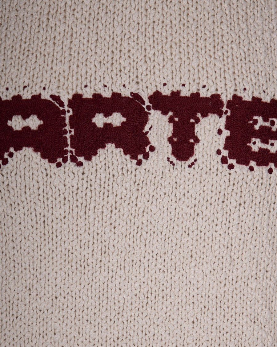 Arte Antwerp Cream Knitted Sweater With Pixel Embroidered Logo