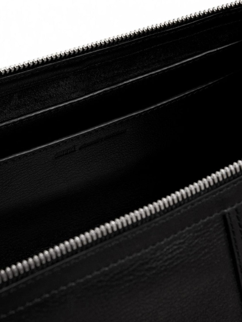 Ami Paris Rectangular Silk-Nylon Shoulder Bag